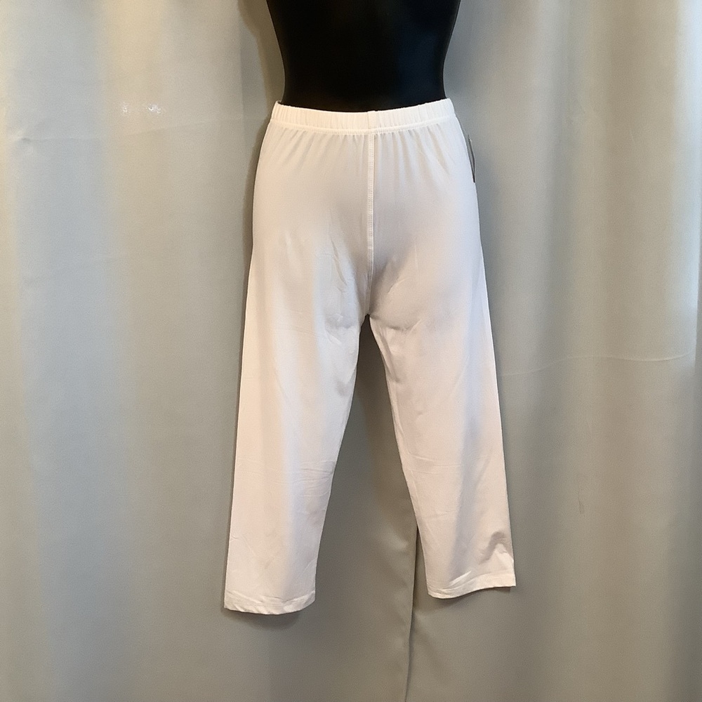 Leggings Depot Capris Cropped Women’s Regular Elastic Waistband White